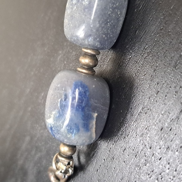 Vintage Chunky Stone Crystal Necklace with Silver Beads - Picture 11 of 11